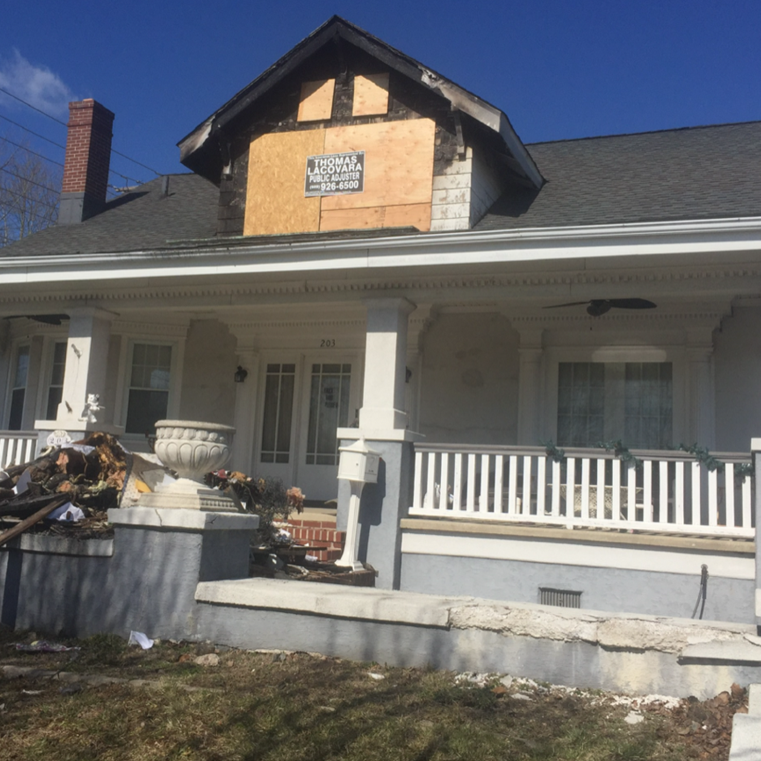 Fire damage restoration project handled by Thomas Lacovara & Associates